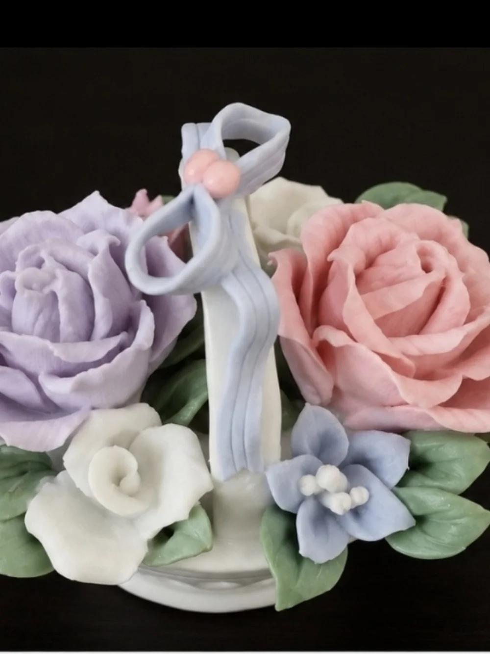 Set of 3 Decorative Porcelain Rose Floral Arrangements – Cottagecore / Vintage S